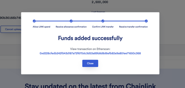 Funds Added Successful Message