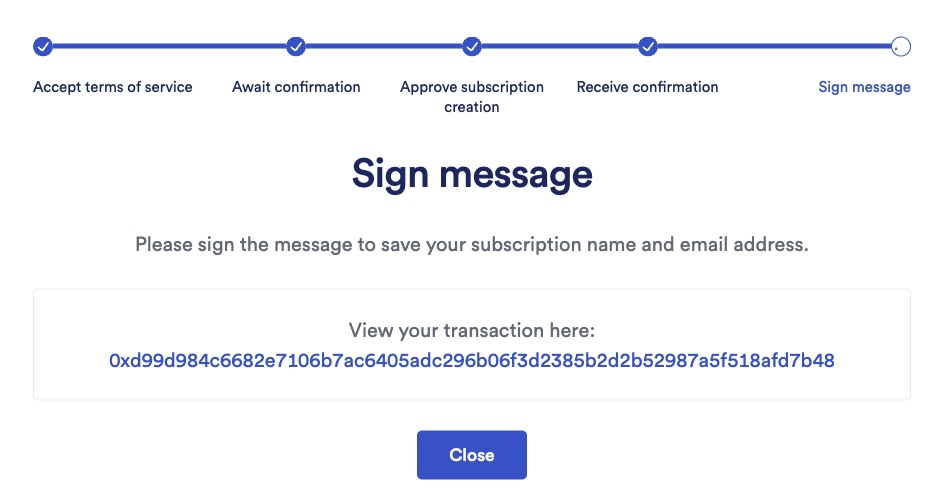 Chainlink Functions sign message ToS