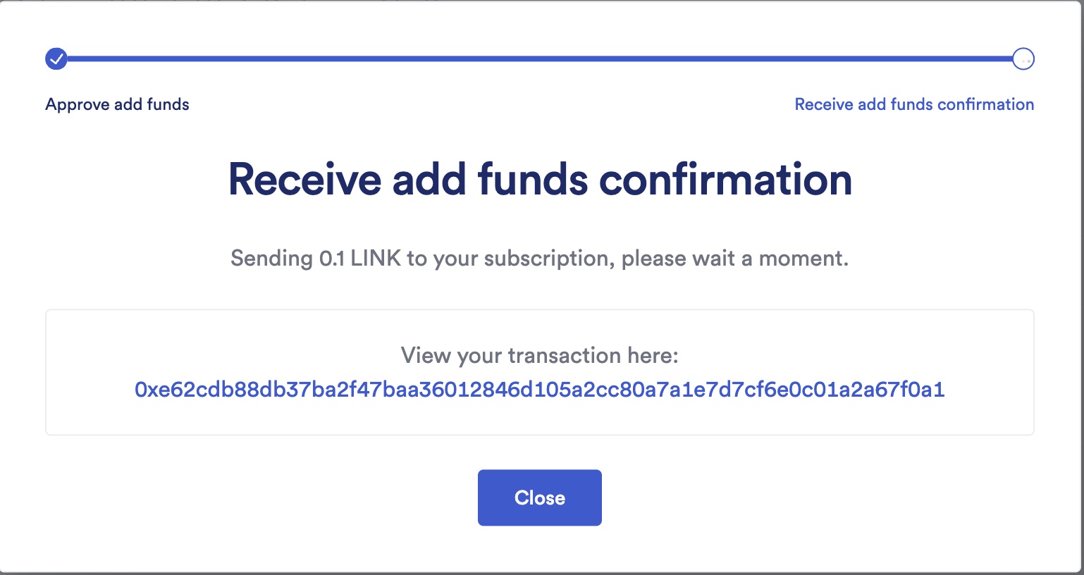 Chainlink Functions subscription funded
