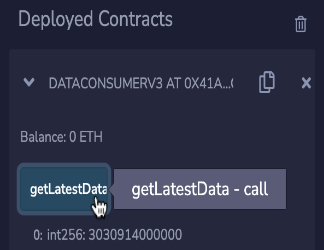 A screenshot showing the deployed contract and the latest answer.