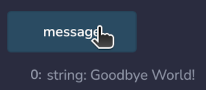 Screenshot showing the updated value for the `message` value.