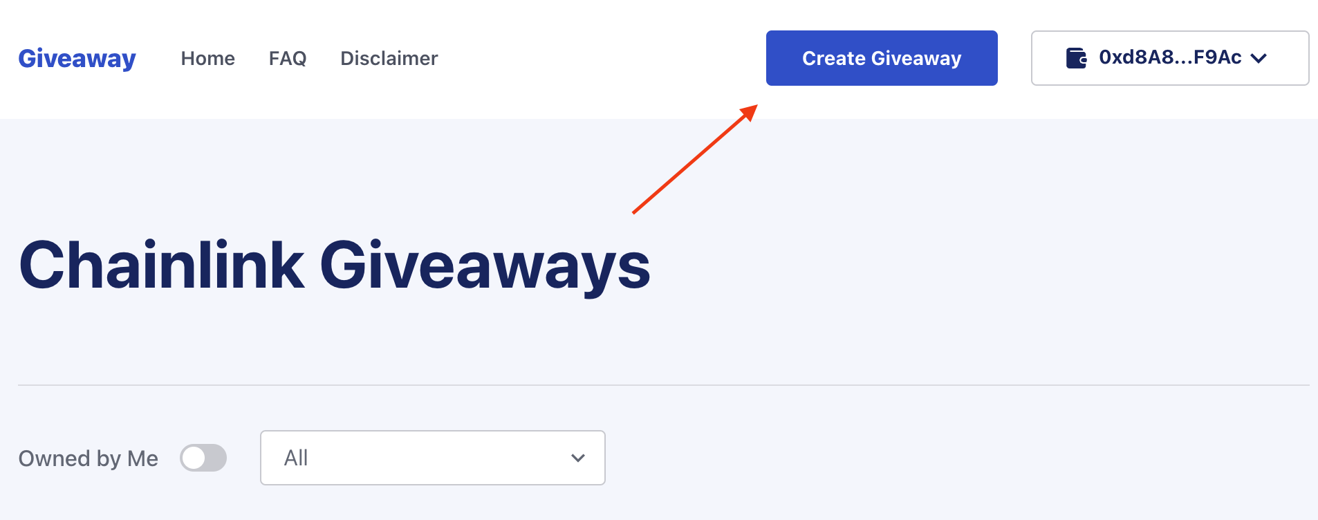 Create giveaway