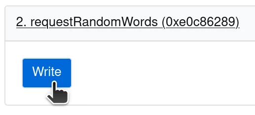 Request randomness with the Write button under requestRandomWords